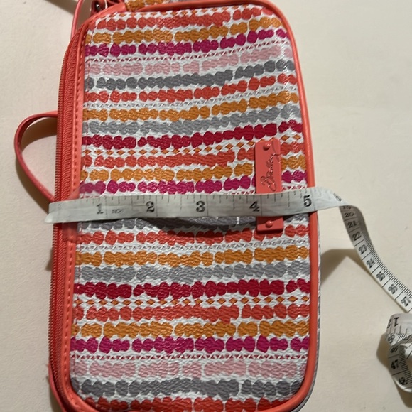Vera Bradley Coral Confetti Stripe Small Zip Crossbody - Picture 8 of 9